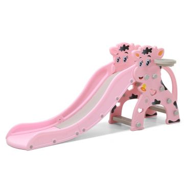 Tobogan Nichiduta Garden 2in1 cu cos de baschet Little Calf Roz