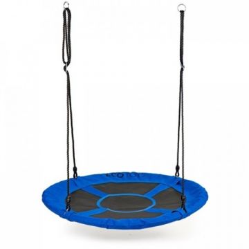 Leagan Pentru Copii Rotund Tip Cuib de Barza Suspendat 100 cm Ecotoys Albastru