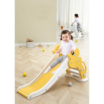 Tobogan din plastic pentru copii Moni cu margini rotunjite,baza stabila,manere de sustinere la urcare