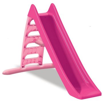 Tobogan mare pentru copii Dohany Speed Roz, rezistent UV, panta alunecare 170cm, utilizare interiorexterior, scara mare cu manere sustinere