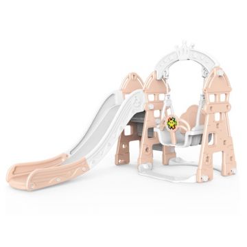 Tobogan MyKids cu leagan, cos de bachet, jucarie muzicala Pink