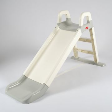 Tobogan pentru copii Doloni WhiteGrey, cu trepte si manere de sustinere, dimensiune 144.5 x 60.2 x 79.2 cm