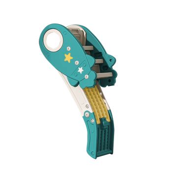Tobogan pentru copii Moni Rocket Green cu design pliabil,manere sustinere,margini rotunjite,lungime panta alunecare 108 cm,utilizare interiorexterior,greutate admisa 25 kg